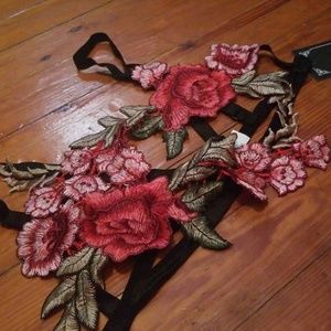 Elegant embroidered rose